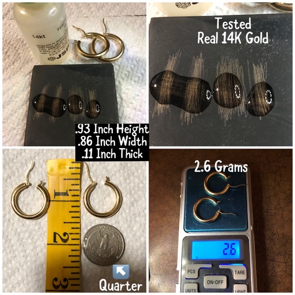 🌟SOLD!🌟14KT Gold Round & Smooth Hoop Earrings - Picture 8 of 8